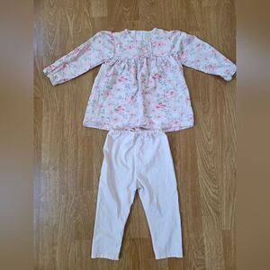 🌷Emile et Rose🌷 Pink Floral Matching Shirt and Pant Set - [Size 2]